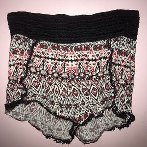Patterned Rayon Shorts